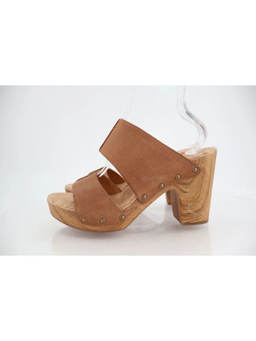 Kork-Ease Womens Darra Sandals Platform Block Heel Brown Slide Slip On Wooden 11